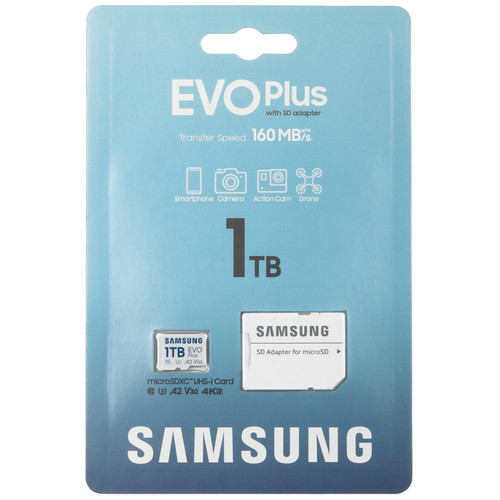 Купить Карта памяти Samsung EVO Plus microSDXC 1000 ГБ [MB-MC1T0SA/EU] в интернет-магазине DNS. Характеристики, цена  | 5496318.