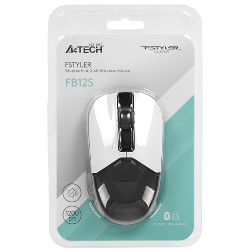 Купить Мышь беспроводная A4Tech Fstyler FB12S [FB12SUSBPANDA] черный в интернет-магазине DNS. Характеристики, цена A4Tech Fstyler FB12S | 9188942.