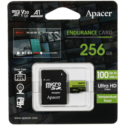 Купить Карта памяти Apacer microSDXC 256 ГБ [AP256GEDM1D09-R] в интернет-магазине DNS. Характеристики, цена  | 5456929.