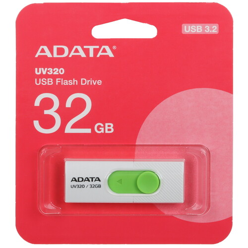 Купить Память USB Flash 32 ГБ A-Data UV320 [AUV320-32G-RWHGN] в интернет-магазине DNS. Характеристики, цена A-Data UV320 | 5450270.