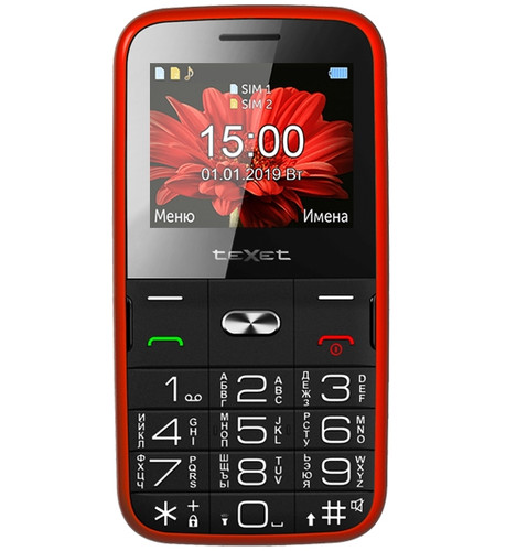 Купить Сотовый телефон teXet TM-B227 красный/черный в интернет-магазине DNS. Характеристики, цена teXet TM-B227 | 1638942.