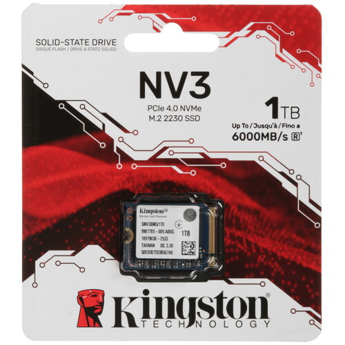 Купить 1000 ГБ M.2 NVMe накопитель Kingston NV3 [SNV3SM3/1T0] в интернет-магазине DNS. Характеристики, цена Kingston NV3 | 5632845.