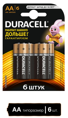 Купить Батарейка Duracell Basic AA (LR6/ER14505/FR6/R6P) в интернет-магазине DNS. Характеристики, цена Duracell Basic | 1016029.