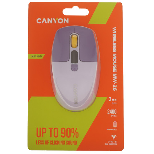 Купить Мышь беспроводная CANYON MW-26 [MW-26] фиолетовый в интернет-магазине DNS. Характеристики, цена CANYON MW-26 | 9308368.