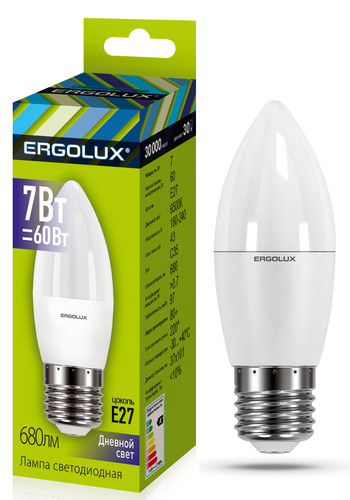 Купить Лампа светодиодная Ergolux  LED-C35-7W-E27-6K в интернет-магазине DNS. Характеристики, цена Ergolux  LED-C35-7W-E27-6K | 5324782.