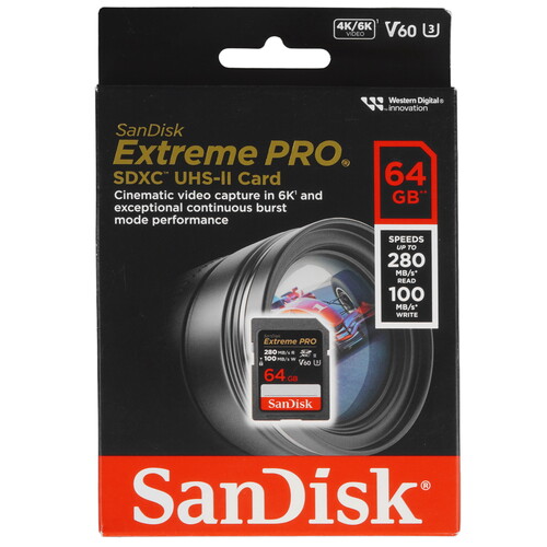 Купить Карта памяти SanDisk Extreme Pro SDXC 64 ГБ [SDSDXEP-064G-GN4IN] в интернет-магазине DNS. Характеристики, цена  | 5470863.