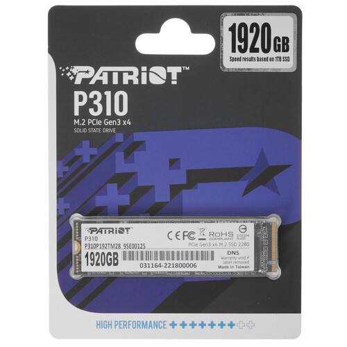 Купить 1920 ГБ M.2 NVMe накопитель Patriot P310 [P310P192TM28] в интернет-магазине DNS. Характеристики, цена Patriot P310 | 5028701.