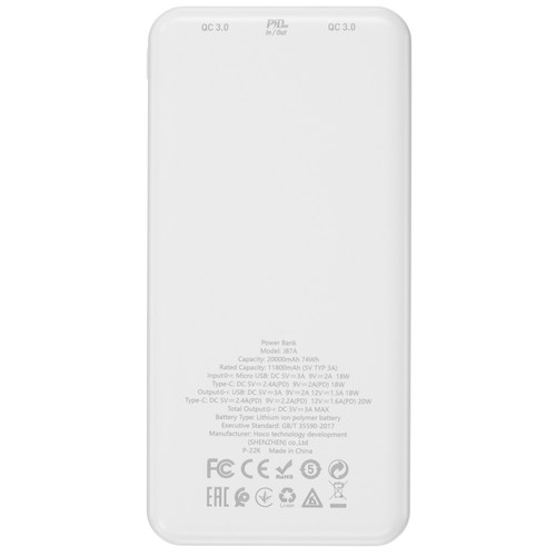 Купить Портативный аккумулятор Hoco J87A Tacker белый в интернет-магазине DNS. Характеристики, цена Hoco J87A Tacker | 5406236.