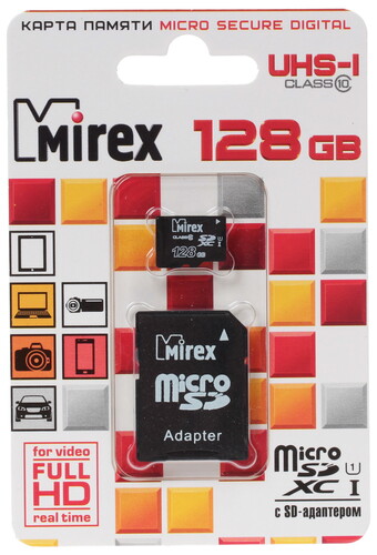 Купить Карта памяти Mirex microSDXC 128 ГБ [13613-AD10S128] в интернет-магазине DNS. Характеристики, цена  | 1098269.