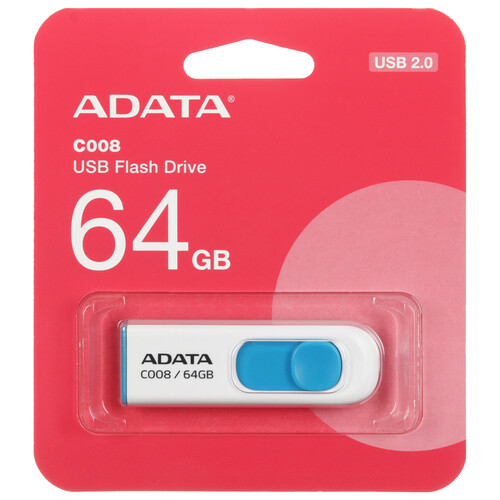 Купить Память USB Flash 64 ГБ ADATA C008 [AC008-64G-RWE] в интернет-магазине DNS. Характеристики, цена ADATA C008 | 5450085.