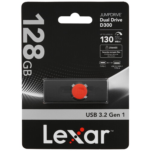 Купить Память OTG USB Flash 128 ГБ Lexar JumpDrive Dual D300 [LJDD300128G-BNBNG] в интернет-магазине DNS. Характеристики, цена Lexar JumpDrive Dual D300 | 9194499.