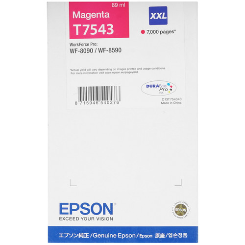 Купить Картридж Epson T7543 XXL пурпурный в интернет-магазине DNS. Характеристики, цена Epson T7543 XXL | 7974859.