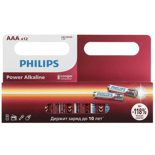 Купить Батарейка Philips LR03P12W/51 AAA (LR03/FR03) в интернет-магазине DNS. Характеристики, цена Philips LR03P12W/51 | 9156201.
