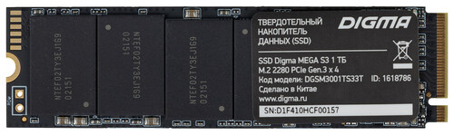 Купить 1024 ГБ M.2 NVMe накопитель Digma Mega S3 [DGSM3001TS33T] в интернет-магазине DNS. Характеристики, цена Digma Mega S3 | 9943003.