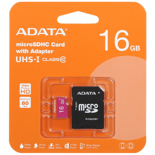 Купить Карта памяти ADATA Premier microSDHC 16 ГБ [AUSDH16GUICL10-RA1] в интернет-магазине DNS. Характеристики, цена  | 5449584.