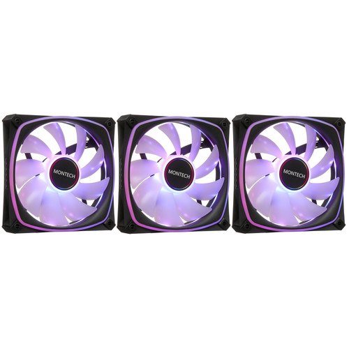 Купить Комплект вентиляторов Montech AX120 PRO [AX120 PRO 3 in 1 Pack (B)] черный в интернет-магазине DNS. Характеристики, цена Montech AX120 PRO | 5637656.