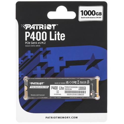 Купить 1000 ГБ M.2 NVMe накопитель Patriot P400 Lite [P400LP1KGM28H] в интернет-магазине DNS. Характеристики, цена Patriot P400 Lite | 5915067.