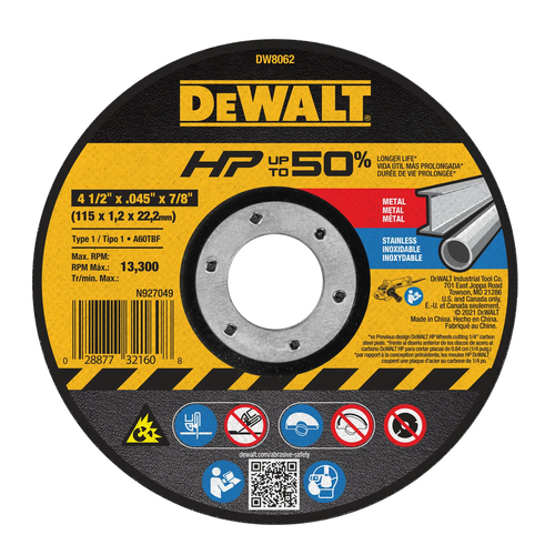Купить Диск отрезной DeWalt DW8062 в интернет-магазине DNS. Характеристики, цена DeWalt DW8062 | 5934300.