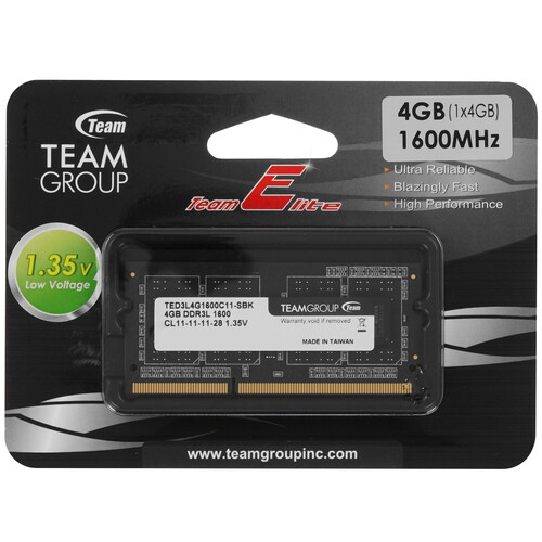 Купить Оперативная память SODIMM Team Group ELITE [TED3L4G1600C11-S01] 4 ГБ в интернет-магазине DNS. Характеристики, цена Team Group ELITE | 9914604.
