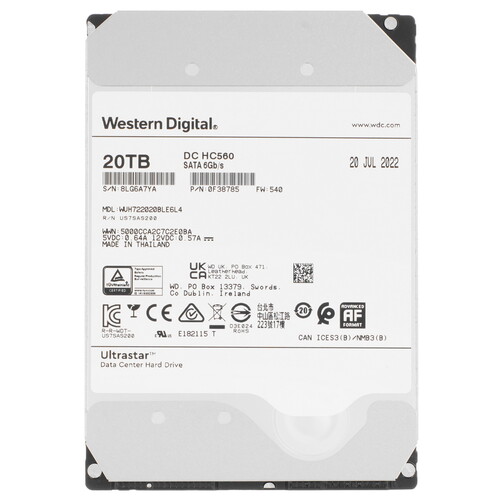 Купить 20 ТБ Жесткий диск WD Ultrastar DC HC560 [0F38785] в интернет-магазине DNS. Характеристики, цена WD Ultrastar DC HC560 | 5409286.