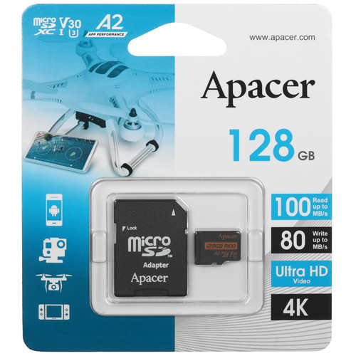 Купить Карта памяти Apacer microSDXC 128 ГБ [AP128GMCSX10U8-R] в интернет-магазине DNS. Характеристики, цена  | 5456917.