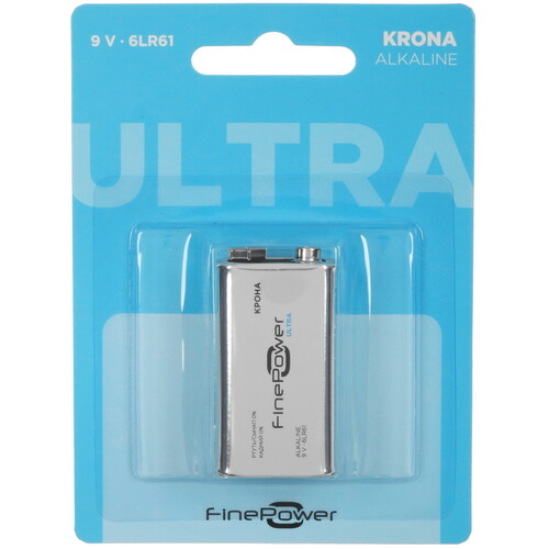 Купить Батарейка FinePower Ultra крона (6LR61/6F22/CR-9V) в интернет-магазине DNS. Характеристики, цена FinePower Ultra | 5410552.