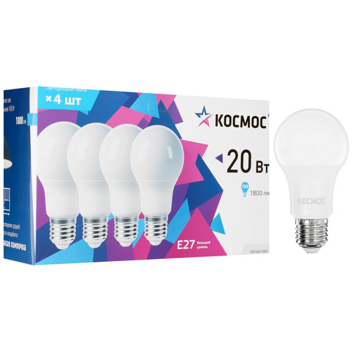 Купить Комплект светодиодных ламп Космос Lksm_LED20wA60E2745 в интернет-магазине DNS. Характеристики, цена Космос Lksm_LED20wA60E2745 | 5651976.