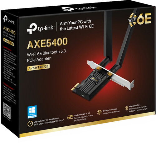 Купить Wi-Fi адаптер + Bluetooth TP-LINK Archer TXE72E в интернет-магазине DNS. Характеристики, цена TP-LINK Archer TXE72E | 9277059.