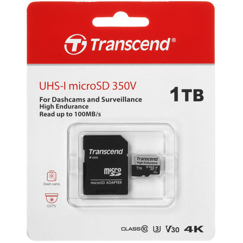 Купить Карта памяти Transcend High Endurance 350V microSDXC 1000 ГБ [TS1TUSD350V] в интернет-магазине DNS. Характеристики, цена  | 5635832.