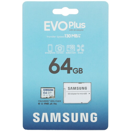Купить Карта памяти Samsung EVO Plus microSDXC 64 ГБ [MB-MC64KA/APC] в интернет-магазине DNS. Характеристики, цена  | 5074291.