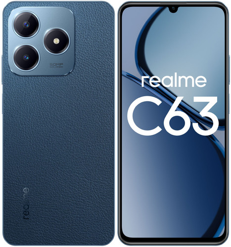 Купить 6.74" Смартфон realme C63 128 ГБ синий в интернет-магазине DNS. Характеристики, цена realme C63 | 9206523.