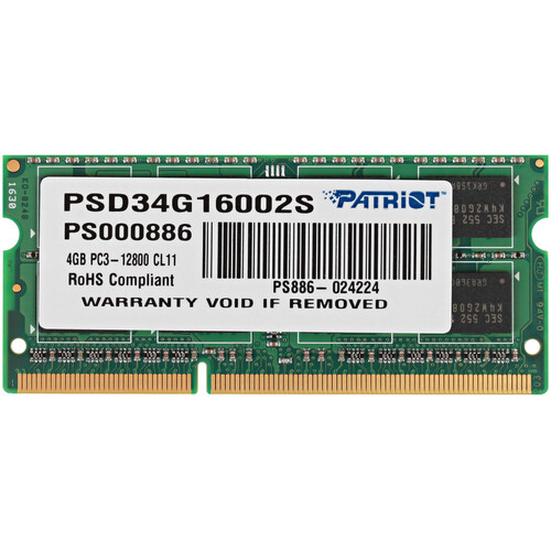 Купить Оперативная память SODIMM Patriot Signature [PSD34G16002S] 4 ГБ в интернет-магазине DNS. Характеристики, цена Patriot Signature | 7967491.