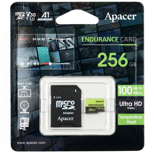 Купить Карта памяти Apacer microSDXC 256 ГБ [AP256GEDM1D05-R] в интернет-магазине DNS. Характеристики, цена  | 5456927.
