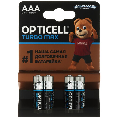 Купить Батарейка Opticell Turbo Max AAA (LR03/FR03) в интернет-магазине DNS. Характеристики, цена Opticell Turbo Max | 5642115.