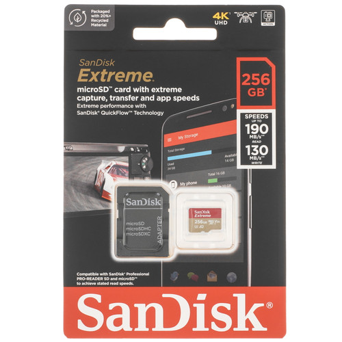 Купить Карта памяти SanDisk Extreme microSDXC 256 ГБ [SDSQXAV-256G-GN6MA] в интернет-магазине DNS. Характеристики, цена  | 5470845.