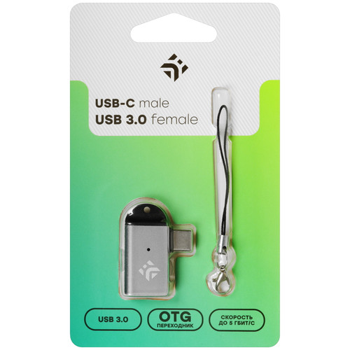 Купить Переходник DEXP USB Type-C - USB Type-A серый в интернет-магазине DNS. Характеристики, цена DEXP | 5433335.