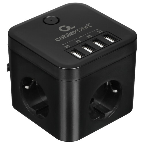 Купить Сетевой фильтр Cablexpert CUBE-3-U4-B-1.5 черный в интернет-магазине DNS. Характеристики, цена Cablexpert CUBE-3-U4-B-1.5 | 9154787.