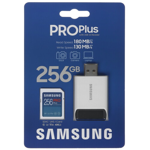 Купить Карта памяти Samsung PRO Plus SDXC 256 ГБ [MB-SD256SB/WW] в интернет-магазине DNS. Характеристики, цена  | 5464652.