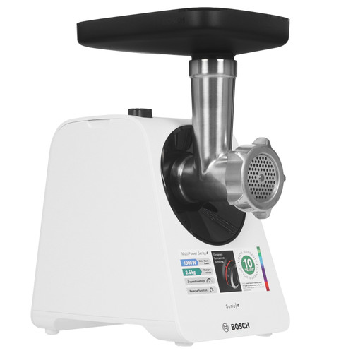 Купить Мясорубка электрическая Bosch MFWS420W белый в интернет-магазине DNS. Характеристики, цена Bosch MFWS420W | 5608870.