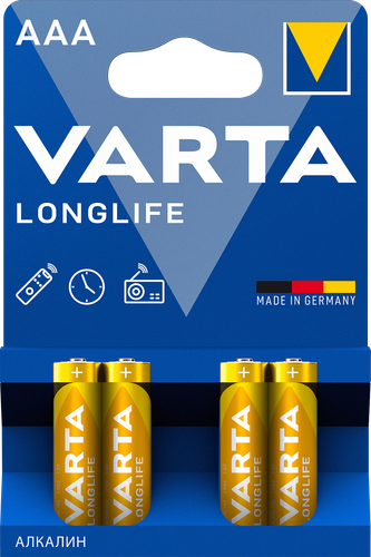 Купить Батарейка Varta LongLife AAA (LR03/FR03) в интернет-магазине DNS. Характеристики, цена Varta LongLife | 4743345.