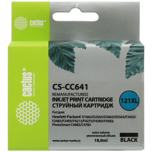 Купить Картридж Cactus CS-CC641 121XL черный в интернет-магазине DNS. Характеристики, цена Cactus CS-CC641 121XL | 7942668.