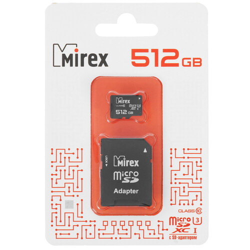Купить Карта памяти Mirex microSDXC 512 ГБ [13613-AD3UH512] в интернет-магазине DNS. Характеристики, цена  | 4789195.