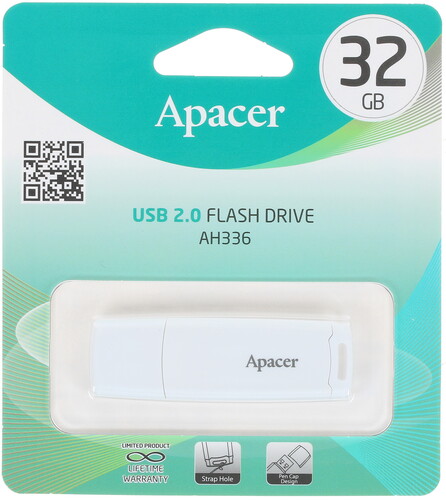 Купить Память USB Flash Apacer AH336 [2.0, 32 Gb, пластик, белый] в интернет-магазине DNS. Характеристики, цена Apacer AH336 | 1268685.