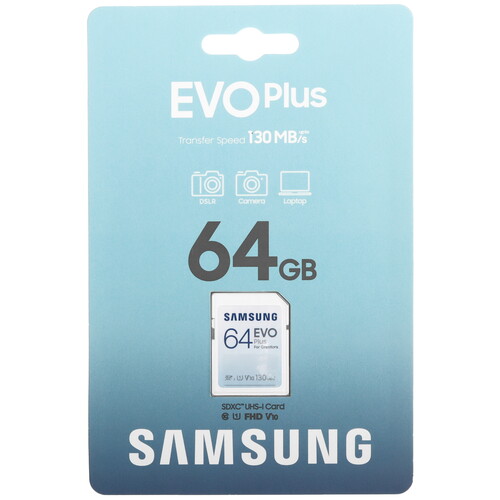 Купить Карта памяти Samsung EVO Plus SDXC 64 ГБ [MB-SC64K/AM] в интернет-магазине DNS. Характеристики, цена  | 5465236.