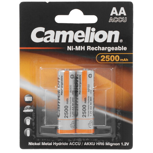 Купить Аккумулятор Camelion NH-AA2500BP2 2500 мА*ч в интернет-магазине DNS. Характеристики, цена Camelion NH-AA2500BP2 | 9117683.