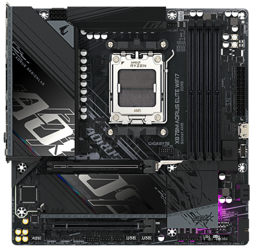 Купить Материнская плата GIGABYTE X870M AORUS ELITE WIFI7 в интернет-магазине DNS. Характеристики, цена GIGABYTE X870M AORUS ELITE WIFI7 | 5633325.