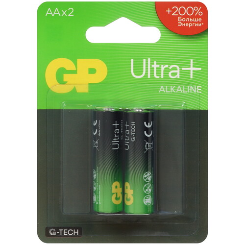 Купить Батарейка GP Ultra+G-TECH AA (LR6/ER14505/FR6/R6P) в интернет-магазине DNS. Характеристики, цена GP Ultra+G-TECH | 5642900.
