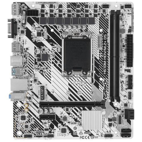 Купить Материнская плата ASRock H610M-HDV/M.2+ D5 в интернет-магазине DNS. Характеристики, цена ASRock H610M-HDV/M.2+ D5 | 5452637.