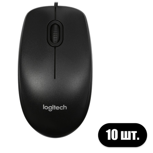 Купить Комплект мышей проводная Logitech B100 [910-005547] черный в интернет-магазине DNS. Характеристики, цена Logitech B100 | 5642200.