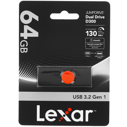 Купить Память OTG USB Flash 64 ГБ Lexar JumpDrive Dual D300 [LJDD300064G-BNBNG] в интернет-магазине DNS. Характеристики, цена Lexar JumpDrive Dual D300 | 9194498.